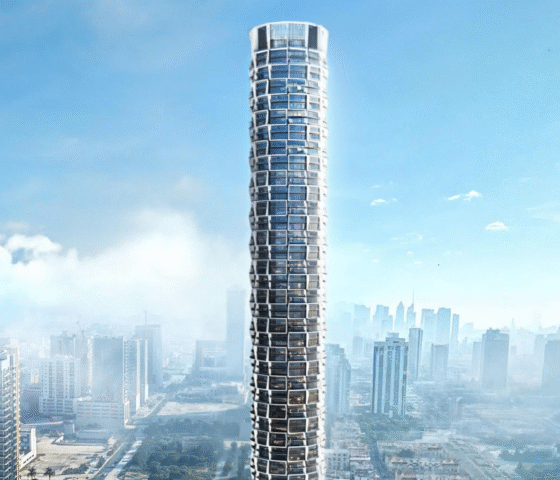 Binghatti Circle residential tower with skyline views in JVC