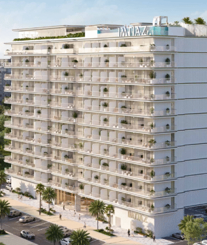 - Rooftop infinity pool and furnished balconies at Cove Edition 6 by Imtiaz Developments in Dubailand