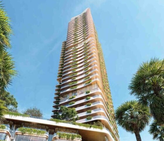 Talea high-rise tower with glass facade in daytime view