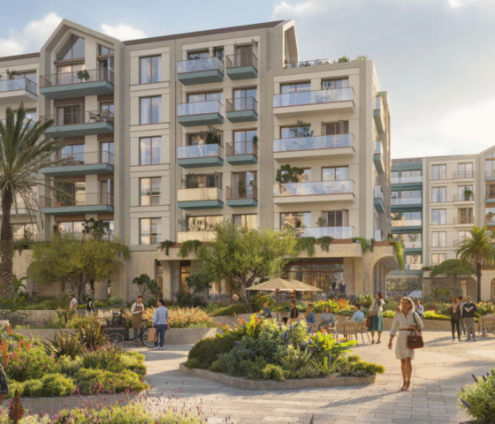 Elegant living space at Vero & Versa with marina views and modern finishes