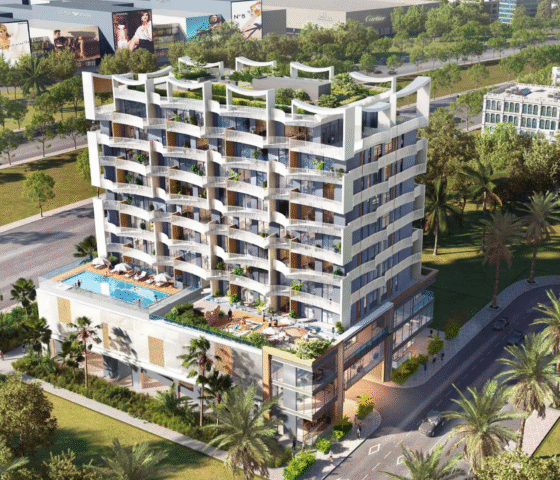 Nautis Residences exterior with wave-like balconies