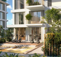 Indoor gym with modern equipment at Avenew Dubai South