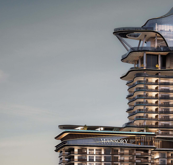 Branded residences in Amaal 8, MBR City, offering twin towers with stunning lagoon views