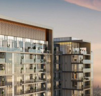 Contemporary open-plan living room with floor-to-ceiling windows