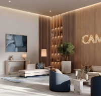 Minimalist entrance lobby with clean architectural lines