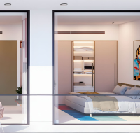 Bright bedroom with modern furniture at Colibri Views