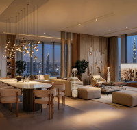 Bright living room with floor-to-ceiling windows