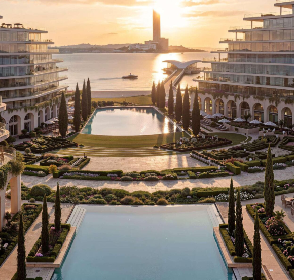 Luxury living room interior at Le Château by BEYOND