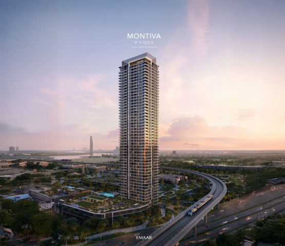 Modern façade of Montiva by VIDA at Dubai Creek Harbour