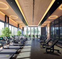 Wellness-focused gym with modern fitness equipment