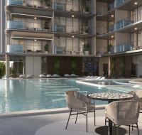 Rooftop pool deck at Samana Sky Views tower