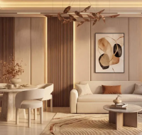 Contemporary apartment interior with modern finishes