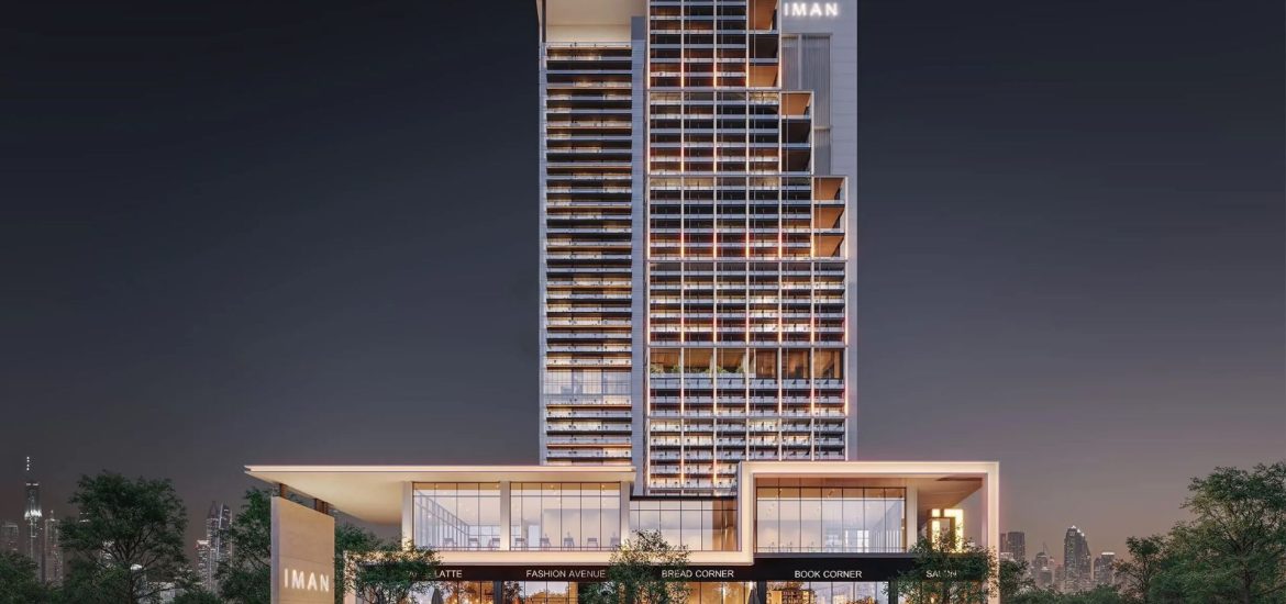 Modern facade of Sierra by Iman Developers in Motor City