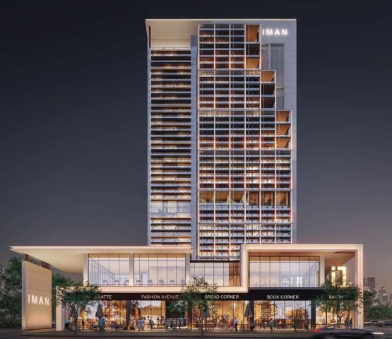 Modern facade of Sierra by Iman Developers in Motor City