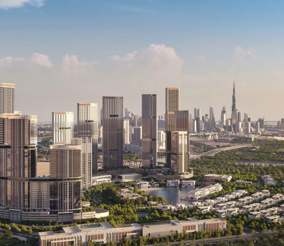 Skyvue Altier by Sobha Realty at Sobha Hartland II with panoramic Downtown Dubai skyline views.