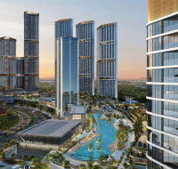 Elegant waterfront apartments with expansive city views and natural surroundings.