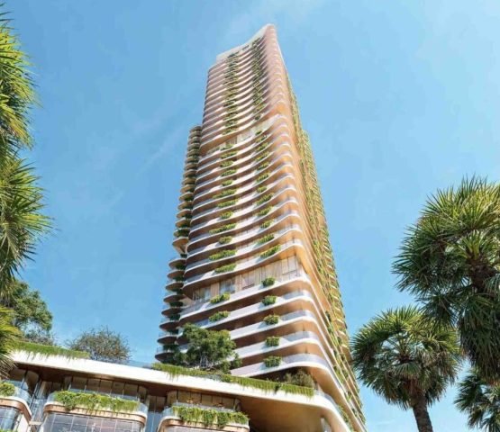 Talea high-rise tower with glass facade in daytime view