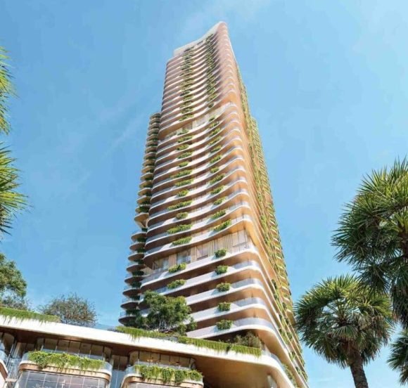 Talea high-rise tower with glass facade in daytime view