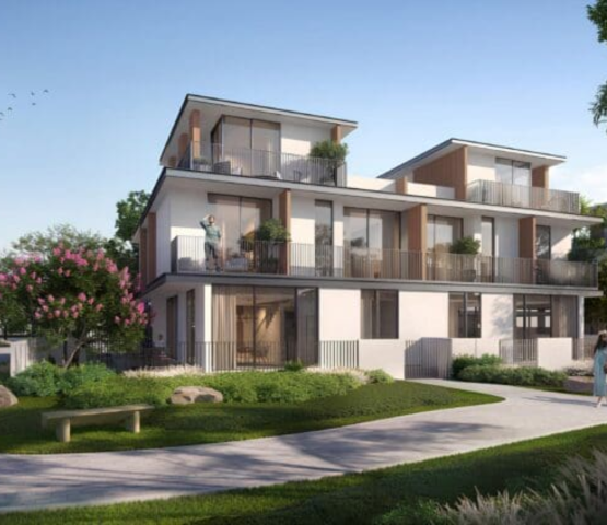 Modern luxury villa architecture at The Heights Country Club & Wellness by Emaar in Al Yalayis, Dubai.