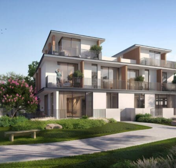 Modern luxury villa architecture at The Heights Country Club & Wellness by Emaar in Al Yalayis, Dubai.