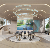 Contemporary fitness center with modern equipment