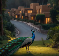 Dubailand residential community with green open spaces