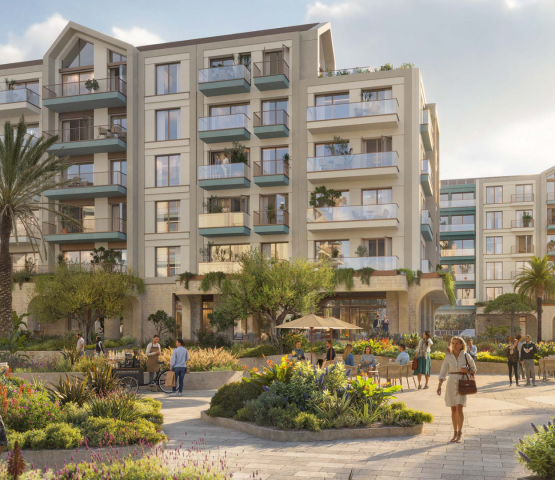 Elegant living space at Vero & Versa with marina views and modern finishes