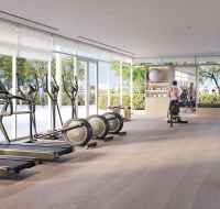 Fully equipped gym with cardio and strength training machines