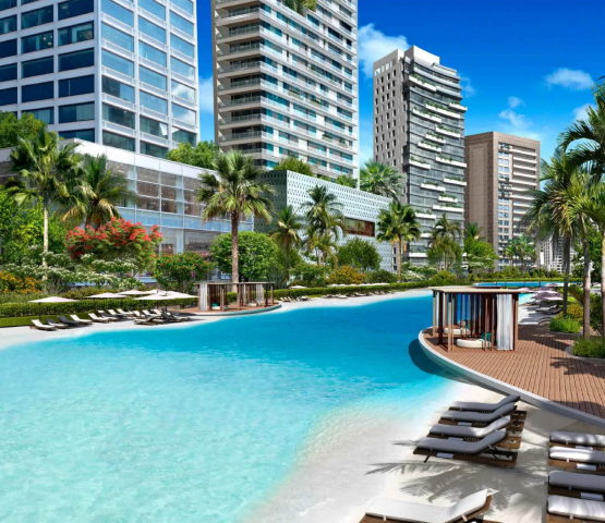 A stunning architectural rendering of the Wynwood Horizon skyscraper, highlighting its modern design and height.